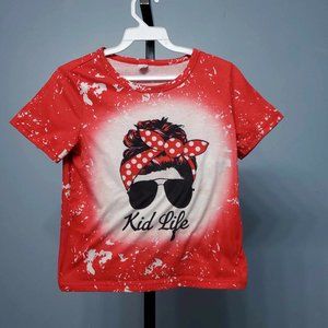 3/$15 Shein Toddler Girls Letter Graphic Red Tee T-Shirt |Size: 8Y